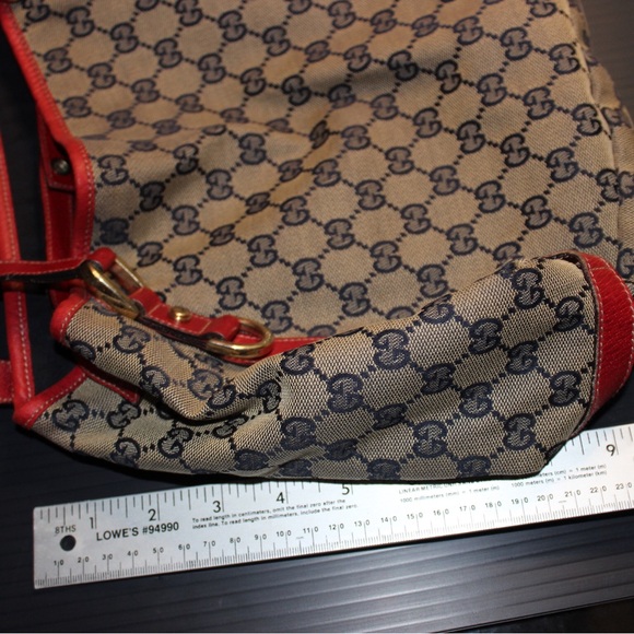 Gucci canvas tote with red leather and gold hardware - Picture 16 of 16